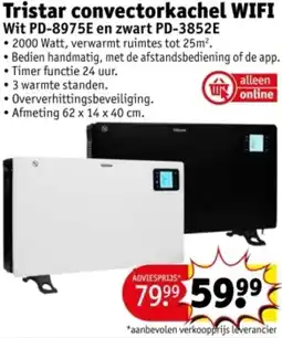 Kruidvat Tristar convectorkachel WIFI Wit PD-8975E en zwart PD-3852E aanbieding