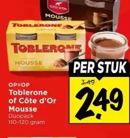 Vomar Voordeelmarkt Toblerone of Côte d'Or Mousse aanbieding