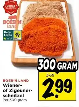 Vomar Voordeelmarkt BOER'N LAND Wiener- of Zigeuner- schnitzel aanbieding