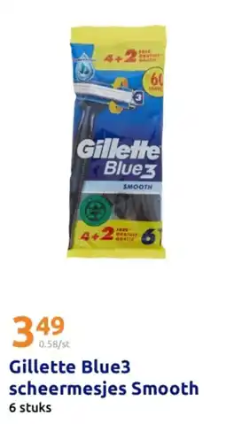 Action Gillette Blue3 scheermesjes Smooth aanbieding
