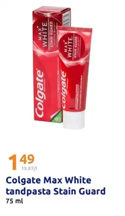 Action Colgate Max White tandpasta Stain Guard aanbieding