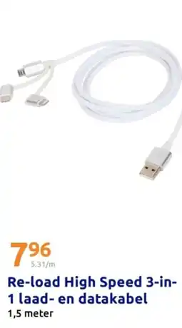 Action Re-load High Speed 3 in 1 laad en datakabel aanbieding