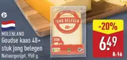 ALDI Molenland Goudse Kaas 48+ Stuk jong Belegen aanbieding
