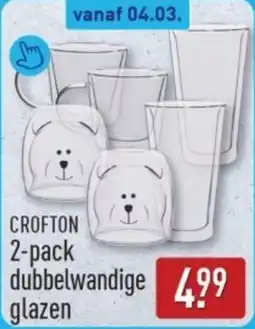 ALDI Crofton Dubbelwandige Glazen aanbieding