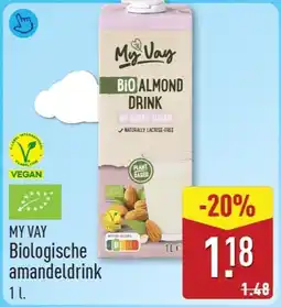 ALDI My vay Biologische amandeldrink aanbieding