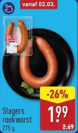 ALDI Slagers Rookworst aanbieding