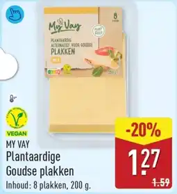 ALDI My vay Plantaardige Goudse plakken aanbieding