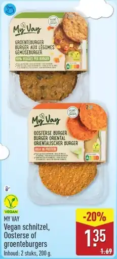 ALDI My Vay Vegan schnitzel, Oosterse of groenteburgers aanbieding