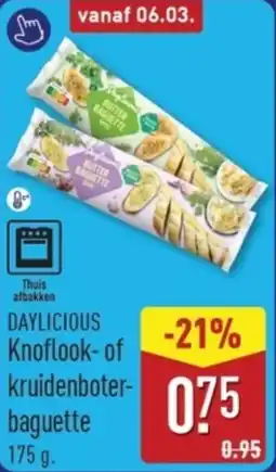 ALDI Daylicious Knoflook of Kruidenboter Baguette aanbieding