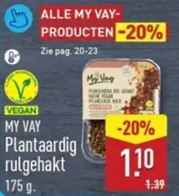 ALDI My Vay Plantaardig Rulgehakt aanbieding