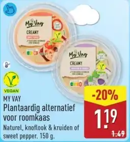 ALDI My Vay Plantaardig Alternatief voor Roomkaas aanbieding