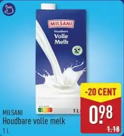 ALDI Milsani Houdbare volle melk aanbieding