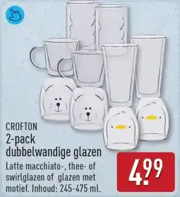 ALDI Crofton Dubbelwandige Glazen aanbieding