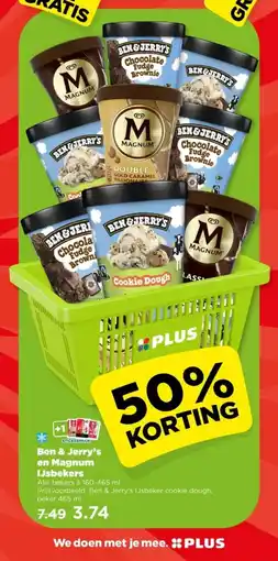 PLUS Ben & Jerry's en Magnum IJsbekers aanbieding