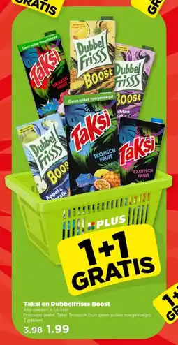 PLUS Taksi en Dubbelfrisss Boost aanbieding