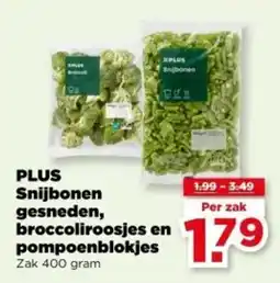 PLUS PLUS Snijbonen gesneden, broccoliroosjes en pompoenblokjes aanbieding