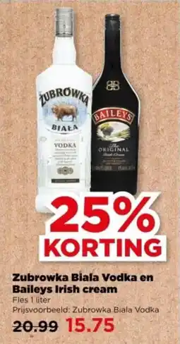 PLUS Zubrowka Biala Vodka en aanbieding