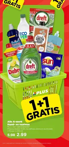 PLUS Alle A-merk Hand- en vaatwas aanbieding