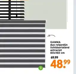 GAMMA GAMMA duo rolgordijn lichtdoorlatend antraciet aanbieding