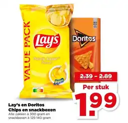 PLUS Lay's en Doritos Chips en snackboxen aanbieding