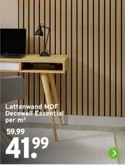 GAMMA Lattenwand MDF Decowall Essential per m² aanbieding