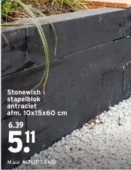 GAMMA Stonewish stapelblok antraciet aanbieding