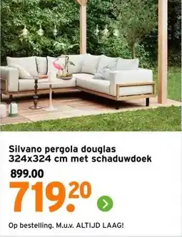 GAMMA Silvano pergola douglas met schaduwdoek 899.00 aanbieding