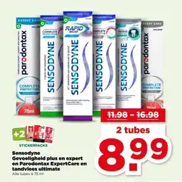 PLUS Sensodyne Gevoeligheid plus en expert en Parodontax ExpertCare en tandvlees ultimate aanbieding