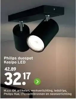GAMMA Philips duospot Kosipo LED aanbieding