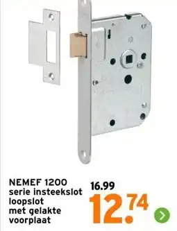 GAMMA NEMEF 1200 serie insteekslot loopslot met gelakte voorplaat aanbieding