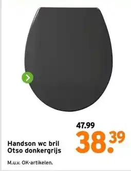 GAMMA Handson wc bril Otso donkergrijs aanbieding