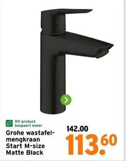 GAMMA Grohe wastafel mengkraan Start M-size Matte Black aanbieding