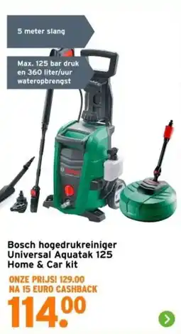 GAMMA Bosch hogedrukreiniger Universal Aquatak 125 Home & Car kit aanbieding