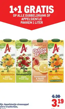 Makro ALLE DUBBELDRANK OF APPELSIENTJE aanbieding