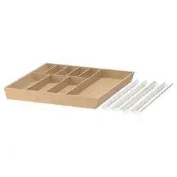 IKEA Uppdatera Bestekbak/kruidenrek, wit/bamboe, 72x50 cm aanbieding