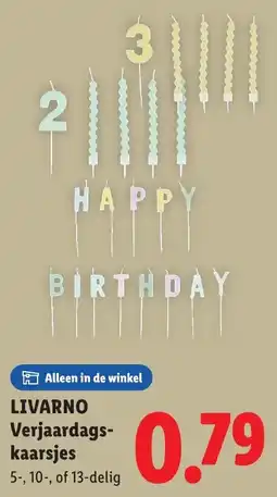 Lidl Livarno Verjaardagskaarsjes aanbieding