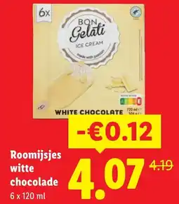 Lidl Roomijsjes witte chocolade aanbieding