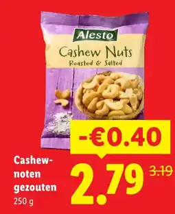 Lidl Cashew- noten gezouten aanbieding
