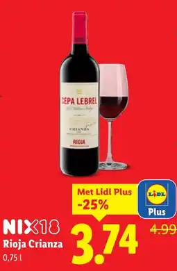 Lidl NIX18 Rioja Crianza aanbieding