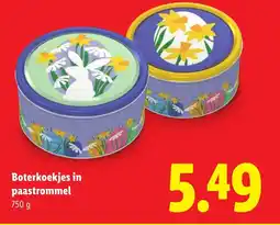 Lidl Boterkoekjes in paastrommel aanbieding