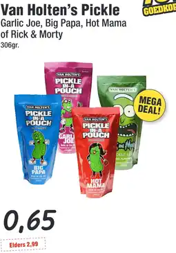 Budget Food Van Holten's Pickle Garlic Joe, Big Papa, Hot Mama of Rick & Morty aanbieding