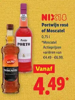 Lidl Portwijn rosé of Moscatel aanbieding