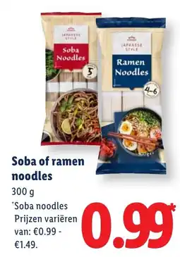 Lidl Soba of ramen noodles aanbieding