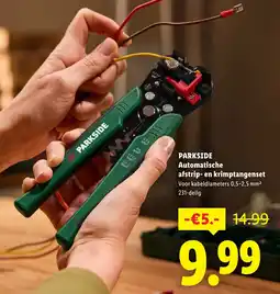 Lidl Parkside automatische afstrip- en krimptangenset aanbieding