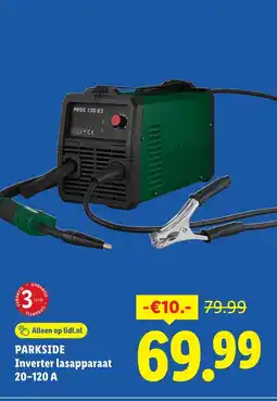 Lidl Parkside inverter lasapparaat 20-120 A aanbieding