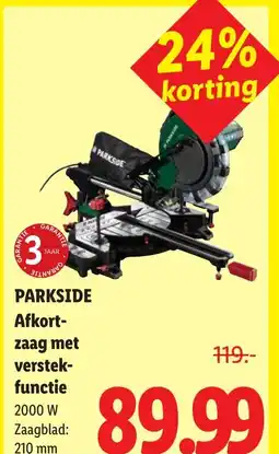 Lidl Parkside afkort- zaag met verstek- functie aanbieding