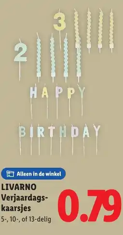 Lidl Livarno verjaardags- kaarsjes aanbieding