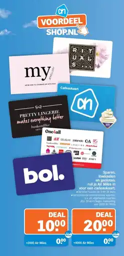 Albert Heijn Sparen, inwisselen en genieten: ruil je Air Miles in voor een cadeaukaart. aanbieding