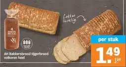 Albert Heijn AH Bakkersbrood tijgerbrood volkoren heel aanbieding