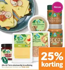 Albert Heijn Alle AH Terra plantaardig Broodbeleg aanbieding